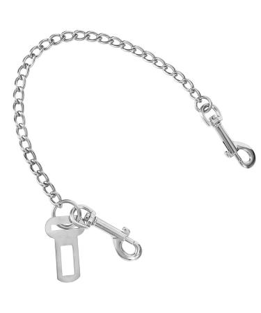 Acungji 304 stainless steel chain bite -resistant strapping belt car belt safety belt linen for dogs cats pet car dog safety belt dog linen safety harness (53cm 304 stainless steel)