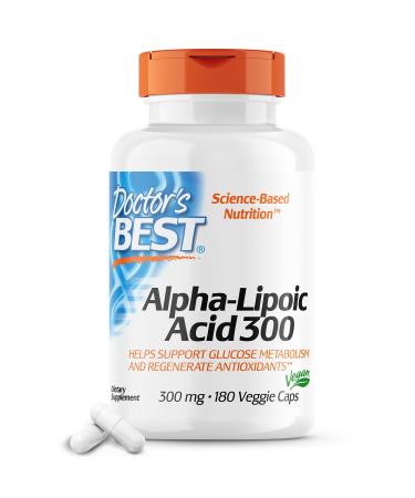 Doctor's Best Alpha-Lipoic Acid 300mg Helps Support Glucose Metabolism and Energy Production Non-GMO Gluten Free Vegan 300 mg 180 Count 180 Count (Pack of 1)