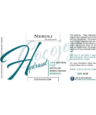 Dr Joe Lab Neroli Hydrosol Spray Toner | Hydrating Floral Water Mist for All Skin Types (32 oz) - Pure & Natural Cleansing Solution - Buy Online on GoSupps.com