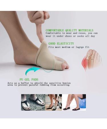 Bunion Corrector and Relief Sleeve with Gel Pads - Orthopedic Brace for Men and Women - 2 Pair Bunion Corrector for Daytime Relief - Buy Online on GoSupps.com