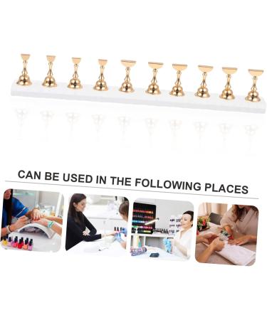 POPETPOP Nail Holders 1 Set Nail Art Base Extended Section Acrylic Nail Mud Nail Painting Stand 19.5x2cm Golden - Buy Online on GoSupps.com