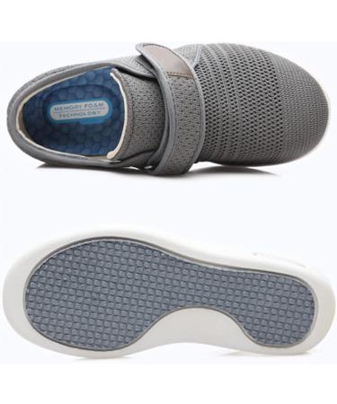 JBTNBX Mens Diabetic Shoes - Breathable Mesh Air Cushion Walking Sneakers - Adjustable Closure for Plantar Fasciitis Arthritis - Gray Size 8 - Buy Online on GoSupps.com