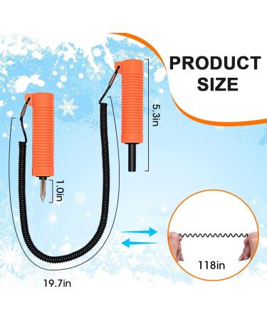 Retractable Ice Awls Kit - Ice Fishing Safety Picks Tool with Flexible Tips - Portable Emergency Gear for Skating and Walking on Ice (2 Pack) - Buy Online on GoSupps.com