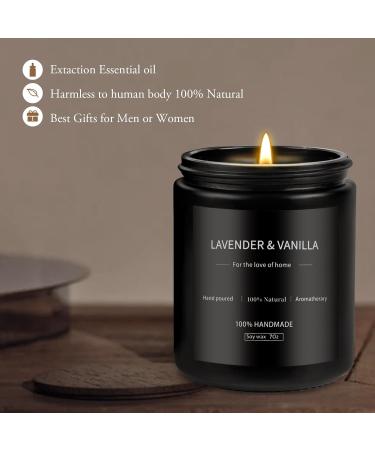 Buy Black Scented Candles for Men - Lavender & Vanilla Soy Jar Candles | Aromatherapy Gifts for Home - 7oz - Buy Online on GoSupps.com