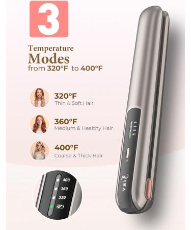 Portable 2-in-1 Cordless Hair Straightener & Curler | Wireless Mini Flat Iron for Travel | Rechargeable Beauty Tool - Buy Online on GoSupps.com