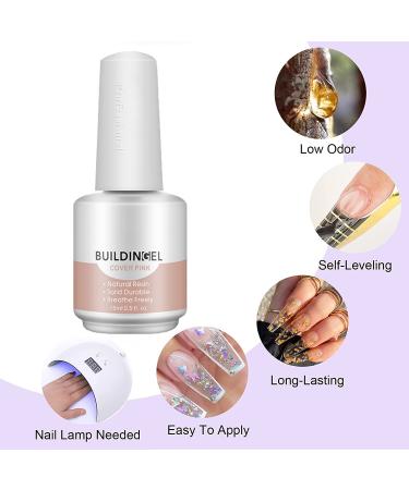 Teerova 5 in 1 Builder Gel for Nails - 15ml Strengthening UV/LED Hard Gel for Nail Extensions & Art (Cover Pink) - Buy Online on GoSupps.com