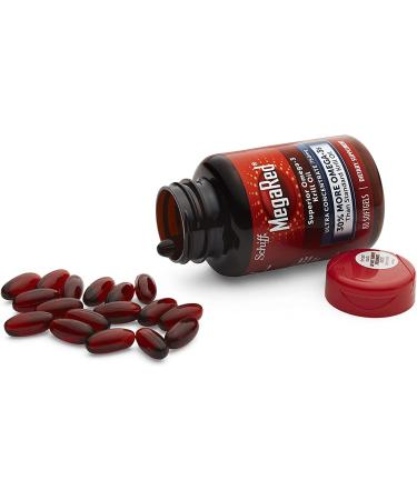 MEGARED Ultra Strength Krill Oil Omega 3 Supplement - 750mg EPA & DHA + Antioxidant Astaxanthin - 80 Softgels (Pack of 2) - Heart Health Support - No Fishy Aftertaste - Buy Online on GoSupps.com
