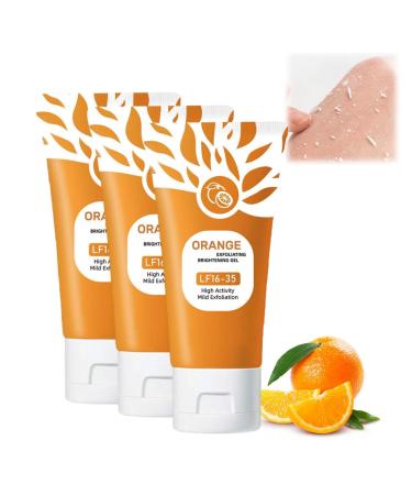 Orange Exfoliating Gel for Face & Body - Gentle Enzymatic Exfoliator with Natural Orange Extract Moisturizing Face Scrub for All Skin Types Deep Cleansing Peel (3pc 150g) 3pc 1.7 Ounce (Pack of 1)