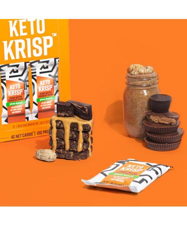 CanDo Keto Krisp - Peanut Butter & Chocolate Chunk Keto Bars (12 Pack) | Low-Carb High Protein Gluten-Free Snack | Delicious Healthy Meal Replacement - Buy Online on GoSupps.com