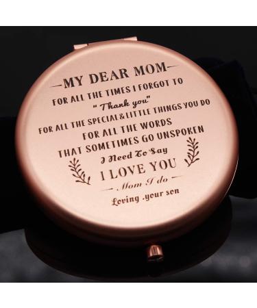 Pocket Makeup Mirror for Mom from Son - Onederful Gift for Birthday, Mother's Day & Christmas - Rose Gold - Buy Online on GoSupps.com