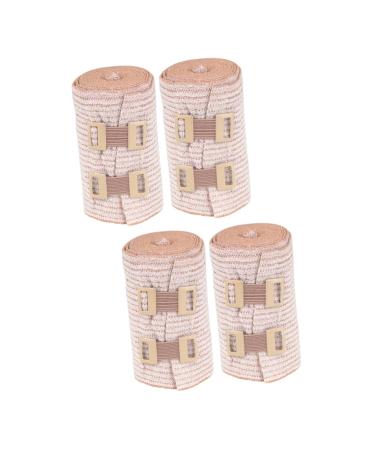 KALLORY 4 Rolls Sports Leg Wraps Tensor Sports Gym Bag Cohesive Pre Wrap for Hair Elastic Sports Wrap Compression Head Wraps Pressurize Elastic Aluminum Buckle Tape