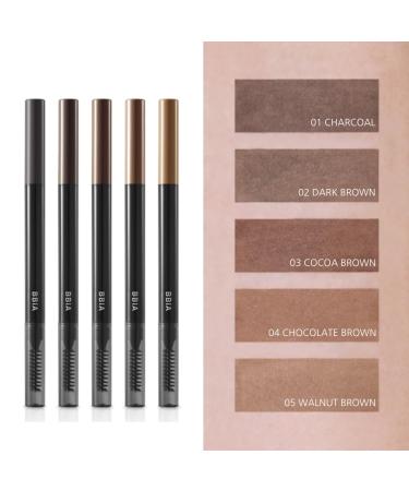 BBIA Last Auto Eyebrow Pencil - Waterproof Longlasting Vegan Brow Definer with Dual-Sided Brush - 5 Colors (02 Dark Brown R) for Perfect Shaping & Defining - International Shipping Available - Buy Online on GoSupps.com