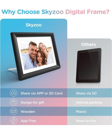 Skyzoo 10.1'' WiFi Digital Picture Frame | 1280x800 IPS Touch Screen | Share Photos and Videos Remotely | Gift for Friends and Family - Buy Online on GoSupps.com