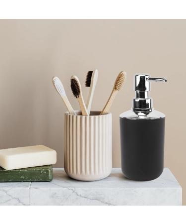 Beaupretty Bade Accessories Set - Halter Toothbrush Black Lashing Bottle Tooth Shell Mug & Lotion Pump - Practical Bath & Shower Essentials - Buy Online on GoSupps.com