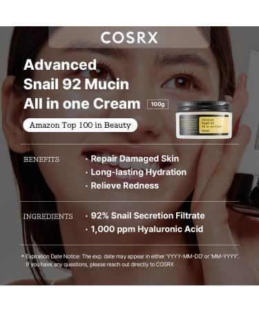 COSRX Snail Mucin 92% Cream + Peptide Collagen Hydrogel Eye Patch Korean Skin Care - Buy Online on GoSupps.com