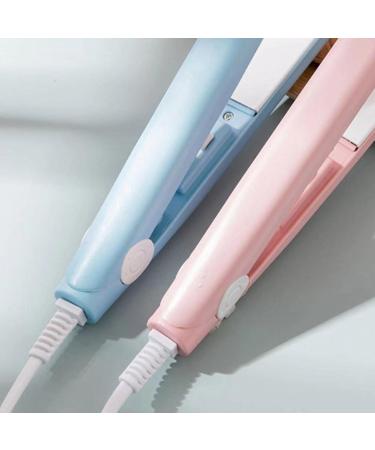 2-in-1 Mini Hair Straightener & Curling Iron - Portable Ceramic Travel Hair Tools for Women - Short Hair & Curls - White-Pink - Buy Online on GoSupps.com