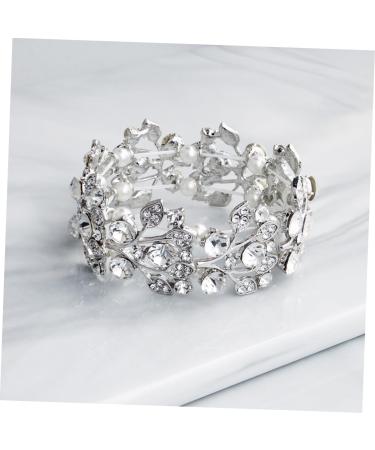 Magiclulu Ladies Bracelet - Elegant Anniversary & Wedding Gift Tennis Strass Arm Strap Pearl & Crystal Hand Jewelry - Buy Online on GoSupps.com