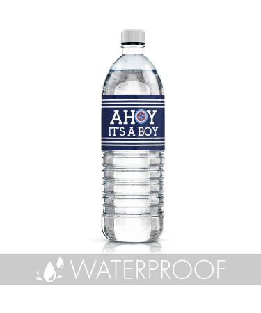 Ahoy It's a Boy Baby Shower Water Bottle Labels - Set of 24 Stickers - Buy Online on GoSupps.com