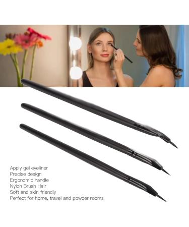 3pcs Bent Brush Ultra Fine Angled Gel Brushes Professional Makeup Tool Easy Application Nylon Brush Hair Wooden Handle - Buy Online on GoSupps.com