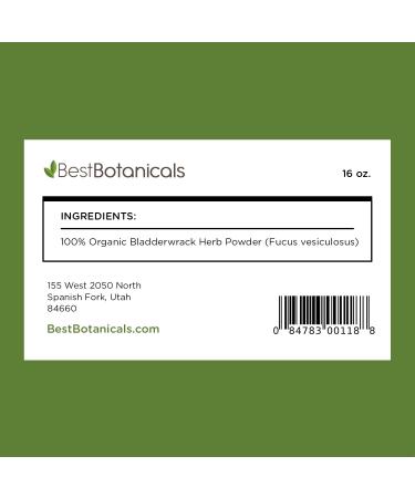 Best Botanicals Bladderwrack Herb Powder 16 oz. (Organic) 16 Ounce (Pack of 1) - Buy Online on GoSupps.com