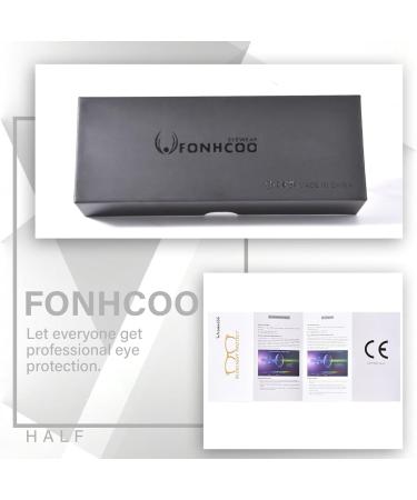 FONHCOO Half-Rim Reading Glasses for Men & Women | Blue Light Filter | 1.5X Visual Aid for Seniors - Stylish & Durable - Buy Online on GoSupps.com