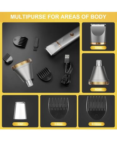Electric Shaver Women's Intimate Area Electric Shaver for Arms Legs Forearms Electric Intimate Shaver for Women Interchangeable Snap-in Ceramic Blade IPX7 Washable Head Grey Gold - Buy Online on GoSupps.com