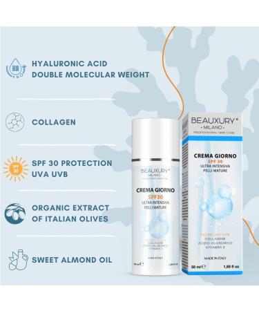 Anti-Aging SPF 30 Day Cream - UVA UVB Protection & Hydration for Mature Skin - Silicone-Free 50 ML - Buy Online on GoSupps.com