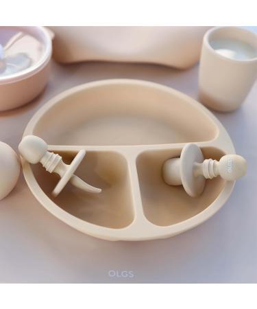 Shop OLGS Silicone Baby Plate | BPA-Free Toddler Plates | Slip-Proof Snack Plate for Kids | Cream Dining & Breakfast Plates for Ages 6 Months+ - Buy Online on GoSupps.com