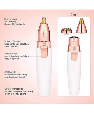 Professional USB Rechargeable Nose Hair Trimmer for Men & Women - Painless 2-in-1 Ear & Nose Hair Remover with Dual Edge Blades - Waterproof Design - Buy Online on GoSupps.com