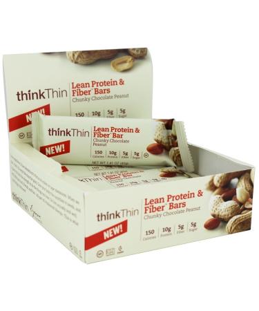 Think Thin Chunky Chocolate Peanut Protein Bar 1.41 Oz Case Of 10