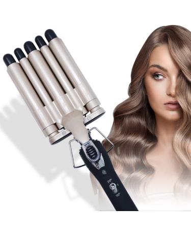 Hair Crimper Curling Iron Ceramic Crimpers Wavers Curler Wand Fast Heating 30mm 5 Barrels Hair Waver Styling Tools Wand Iron for Hair (180 to 210 )
