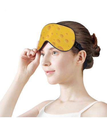 Buy Yellow Cheese Sleep Mask for Women - Adjustable Eye Shades with Elastic Strap for Better Sleep - Buy Online on GoSupps.com