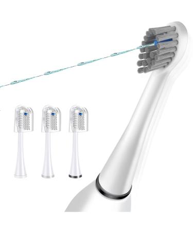 Flossing Toothbrush Head Replacement Compatible with Water-pik Sonic Fusion / 2.0 SF-01 SF-02 SF03 & SF-04 Tooth-Brush and Water Flosser Combo Brush Heads (Compact White(3Packs)) Compact White(3packs)