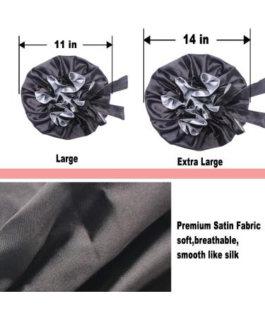 Adjustable Extra Large Satin Night Cap for Women - Double-Layer Soft Breathable Bonnet for Long/Curly Hair - Buy Online on GoSupps.com