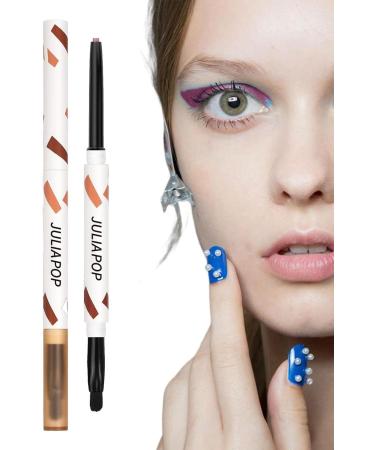 Eyeshadow Stick | Cream Gel Texture Multicolors Eyeliner Makeup with Brush - Long Lasting Eye Liner Quick Drying Makeup Supplies for Daily Use Pochy Smoke Pink - Buy Online on GoSupps.com