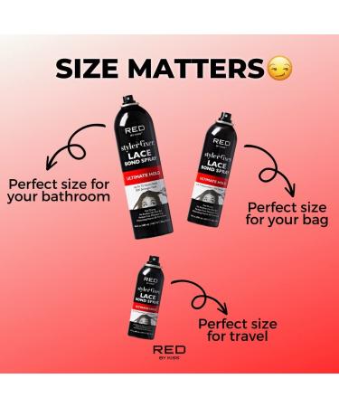 Red by Kiss Lace Bond Hold Spray Styler Fixer The Ultimate Adhesive Spray for Wigs Active Use Fast Drying Up to 72Hours 20X Stronger Hold Daily Wig Applications 2.7 Fl Oz (Pack of 1) - Buy Online on GoSupps.com