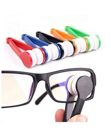 12 pcs Mini Sun Glasses Eyeglass Microfiber Spectacles Cleaner Brush Cleaning Tool,Random Color (12)
