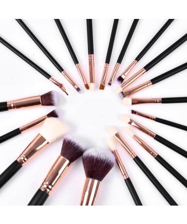 20-Piece Black Makeup Brush Set - Professional Beauty Tools for Foundation Eye Shadow & Powder | International Shipping - Buy Online on GoSupps.com