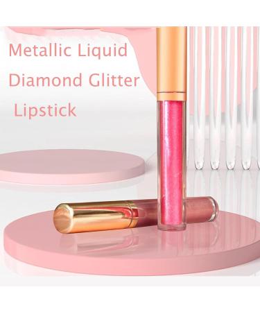 Liquid Diamond Glitter Metallic Lipstick Highly Pigmented Shimmering Multi-Color Lip Gloss Shiny Glossy Liquid Lipstick (08) - Buy Online on GoSupps.com
