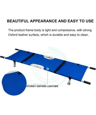Portable Emergency Rescue Stretcher with Wheels Aluminum Alloy Stretcher Bed Patient Transport Flat Stretcher for Hospital Sports Venues Blue - Buy Online on GoSupps.com