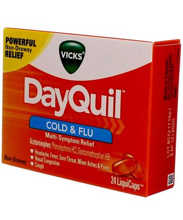 DayQuil Liquicaps 24ct - Fast-Acting Cold & Flu Relief - Buy Online on GoSupps.com