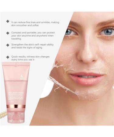 Collagen Night Wrapping Mask Collagen Overnight Wrapping Peel Off Facial Mask Korean Skin Care Collagen Night Wrapping Mask Elasticity & Hydration Ydrolyzed Collagen For Glowing Skin (1PC) - Buy Online on GoSupps.com