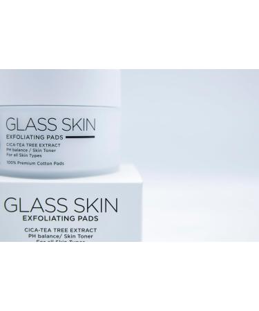 DFA Glass Skin Exfoliating Pads - Glycolic & Salicylic Acid Cotton Pads for Face - Peeling & Toner Rounds - 50 Pc - Korean Beauty - Buy Online on GoSupps.com