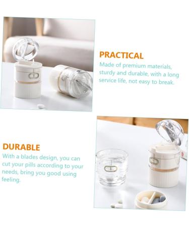 ULTECHNOVO Tablet Cutter Case & Medicine Crusher - Portable Splitter for Easy Pill Cutting - 7.5x4.5cm - White - Buy Online on GoSupps.com
