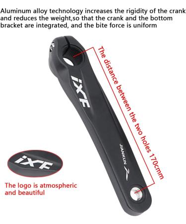 Andeshunk Mountain Bike Crankset Hollow Integrated Crank axle - 32T/34T/36T Black - Buy Online on GoSupps.com