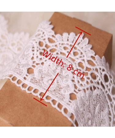 8CM Europe Crown Pattern Embroidery Lace Trim - 4 Yards (Black) | DIY Bridal Clothing & Accessories - Buy Online on GoSupps.com