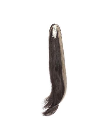 Curly Clip-In Ponytail Extensions - 55cm Wavy Synthetic Hair in Dark Brown & Ash Blonde - Perfect for Women - Buy Online on GoSupps.com