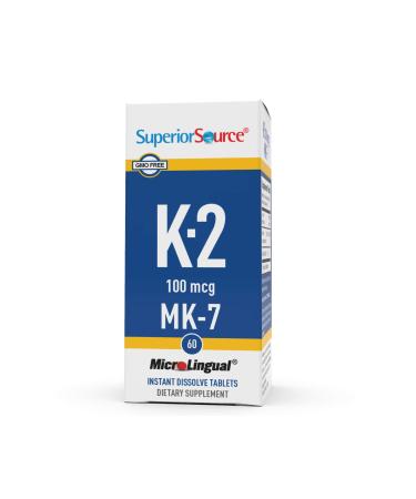 Superior Source Vitamin K-2 100 mcg 60 Microlingual Instant Dissolve Tablets