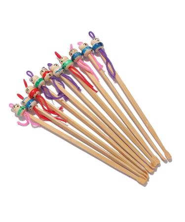 10Pcs Mini Doll Earpicks Wooden Earwax Removal Ear Picks Ear Care Health Care Tool
