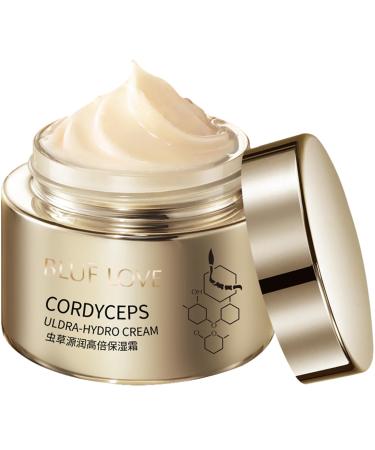 BLUE LOVE Cordyceps Hydrating Face Cream - Anti-Aging Moisturizer for Dry Skin Deep Nourishment for Men & Women All Skin Types Non-Greasy Formula